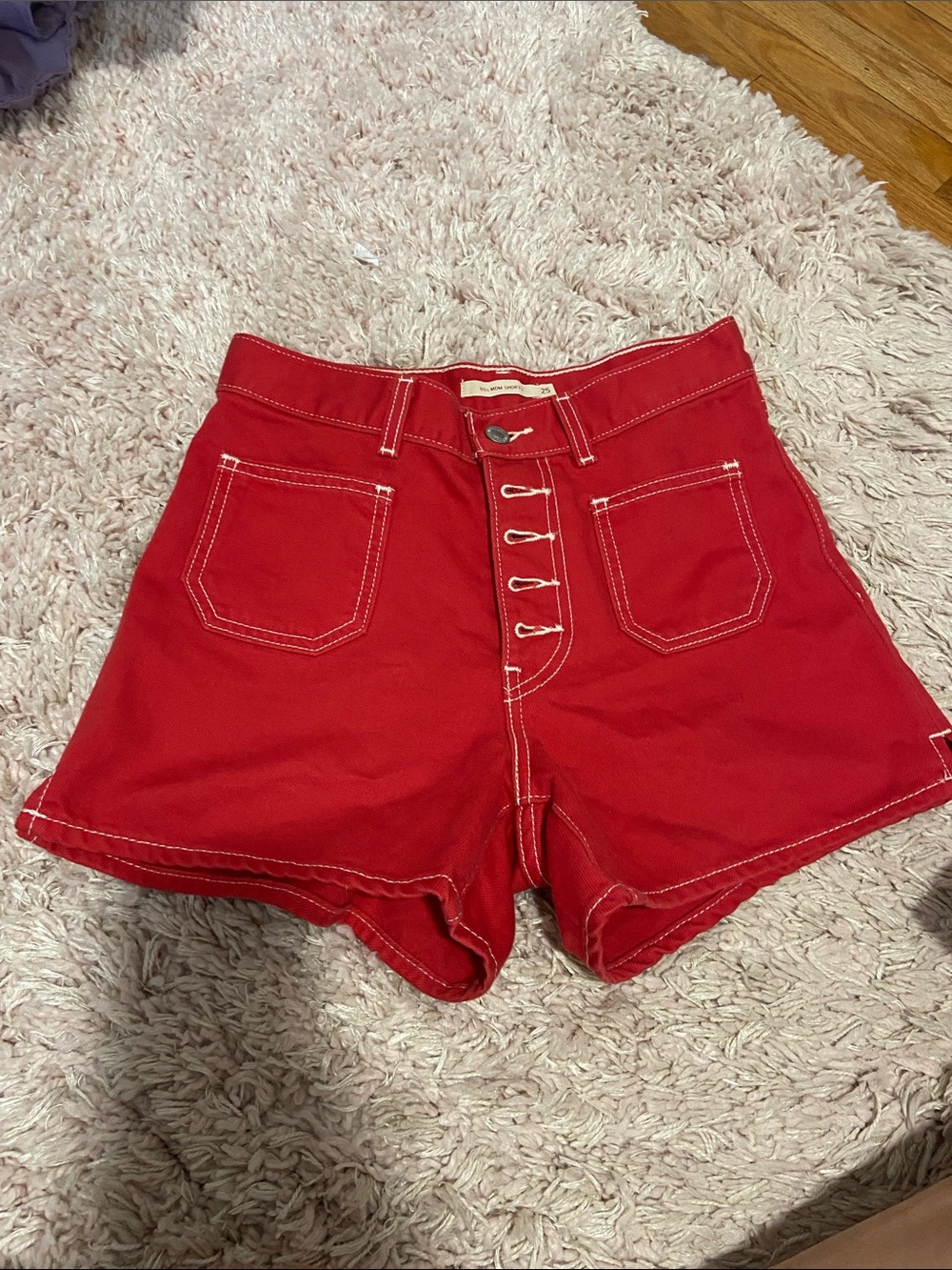 Levi's Red 80s Mom Shorts Women's Shorts